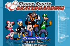 Disney Sports Skateboarding title screen for GameBoy Advance